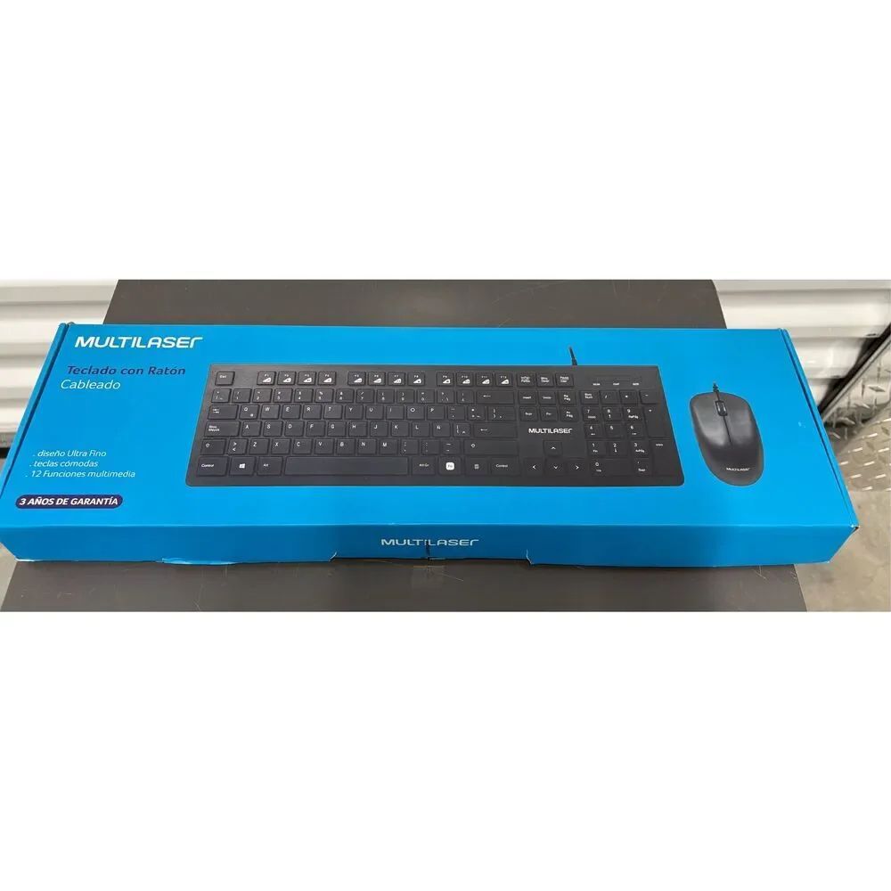 Multilaser teclado keyboard & mouse combo new open box